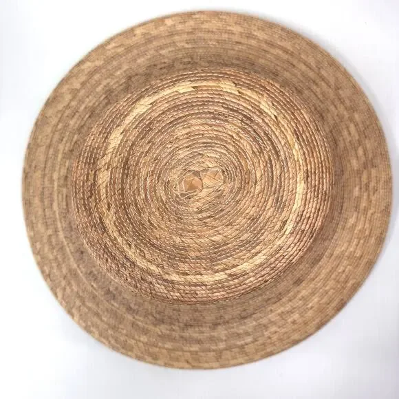 TULA Woven Palm Sun Hat Summer Beach Coastal Grandma Made in Mexico Neutral - Picture 5 of 10